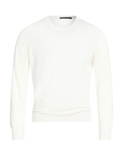 Tagliatore Man Sweater Off White Size 40 Silk, Cotton In White
