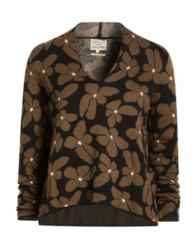 Alessia Santi Woman Sweater Black Size 1 Cotton, Wool In Multi