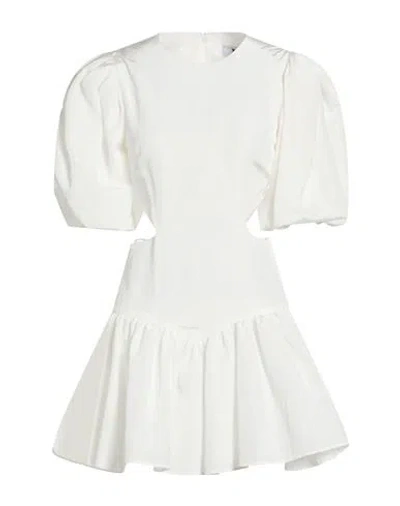 Msgm Woman Mini Dress White Size 8 Viscose, Linen In White