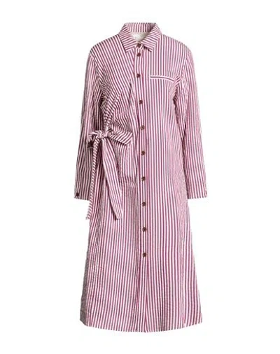 Alysi Woman Midi Dress Garnet Size 6 Cotton, Viscose, Silk In Pink