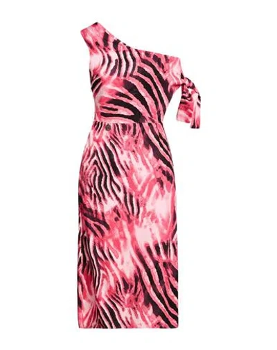 Gaelle Paris Gaëlle Paris Woman Midi Dress Magenta Size 8 Viscose In Multi