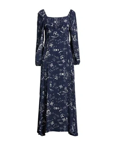 Soallure Woman Maxi Dress Navy Size 4 Viscose In Animal Print