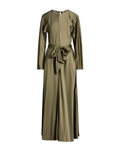 Forte Forte Forte_forte Woman Maxi Dress Military Green Size 3 Silk, Elastane In Green
