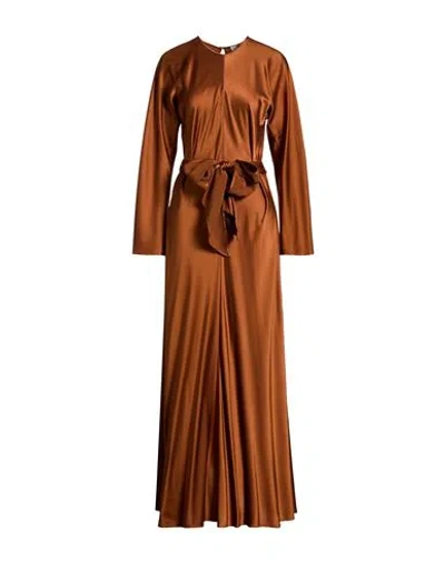 Forte Forte Forte_forte Woman Maxi Dress Brown Size 1 Silk, Elastane In Brown