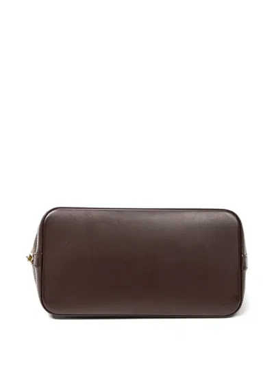 Pre-owned Louis Vuitton Pm Alma Damier-ebène Tote Bag In Brown