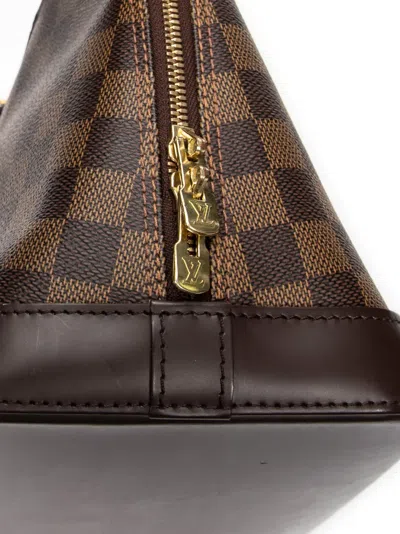 Pre-owned Louis Vuitton Pm Alma Damier-ebène Tote Bag In Brown