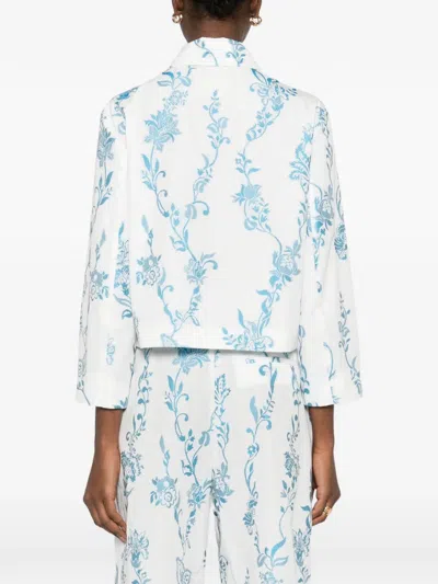 Etro Floral-embroidered Patch-pockets Jacket In White