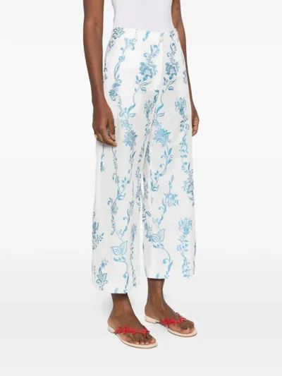 Etro Cotton Polyester Pants In Blue