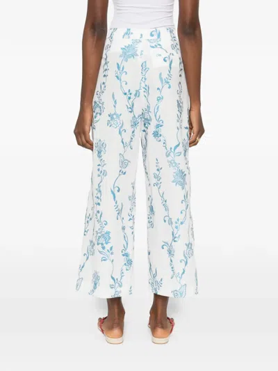 Etro Cotton Polyester Pants In Blue