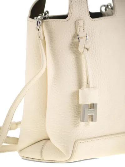 Hogan H01 R Handbag In Hammered Leather In Brown