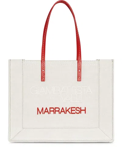 Giambattista Valli Tote Bag Aus Canvas In White