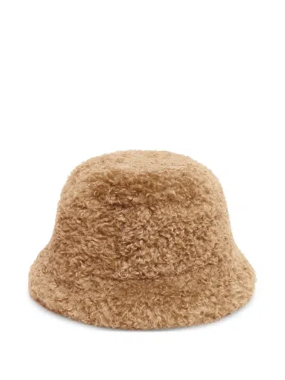 Apparis Amara Bouclette Bucket Hat In Brown