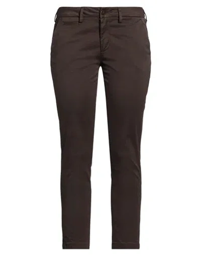 Peuterey Woman Pants Chocolate Brown Size 6 Cotton, Elastane In Multi