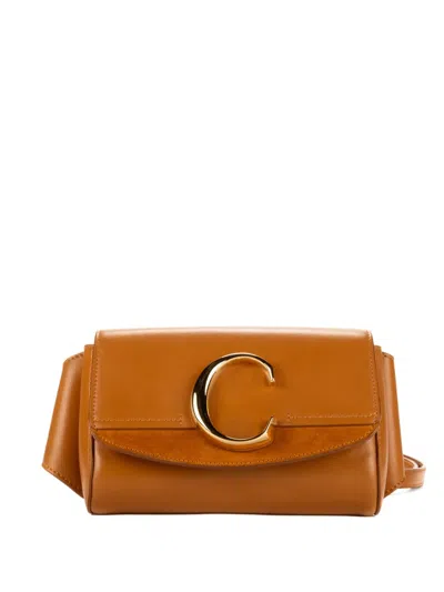 Pre-owned Chloé C Suede Belt Bag In Brown
