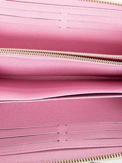 Pre-owned Louis Vuitton Damier Azur Boat-print Zip-around Wallet In White