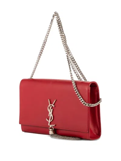 Pre-owned Saint Laurent Kate Tassel Shoulder Bag In Red