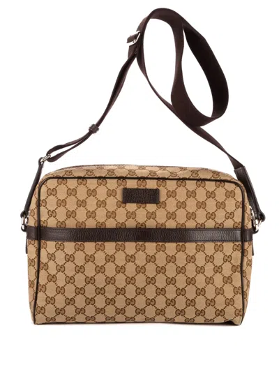 Pre-owned Gucci Gg Canvas Messenger Bag In Neutral