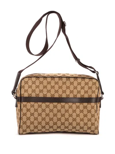 Pre-owned Gucci Gg Canvas Messenger Bag In Neutral