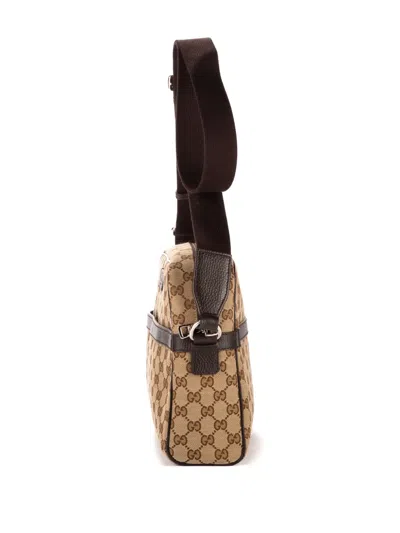 Pre-owned Gucci Gg Canvas Messenger Bag In Neutral
