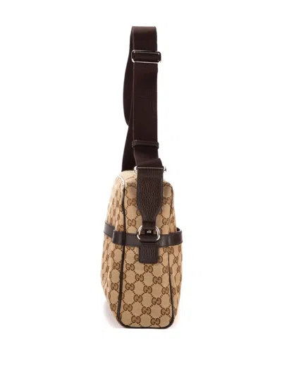 Pre-owned Gucci Gg Canvas Messenger Bag In Neutral