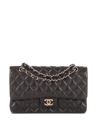 Pre-owned Chanel Classic Double Flap Quilted Shoulder Bag In Black