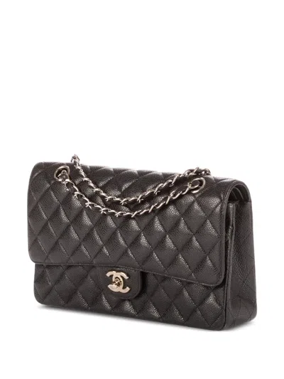 Pre-owned Chanel Classic Double Flap Quilted Shoulder Bag In Black