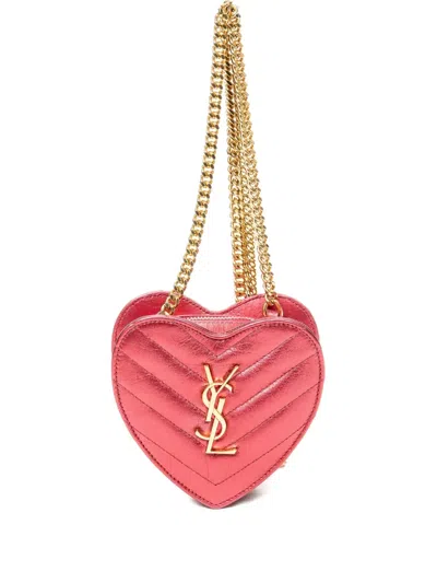 Pre-owned Saint Laurent 2000 Love Heart Crossbody Bag In Pink