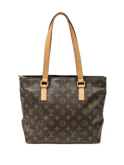 Pre-owned Louis Vuitton 2002 Cabas Piano Monogram Shoulder Bag In Brown