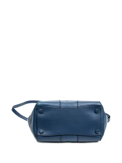 Pre-owned Prada Stitched Twin Tote Bag In Blue