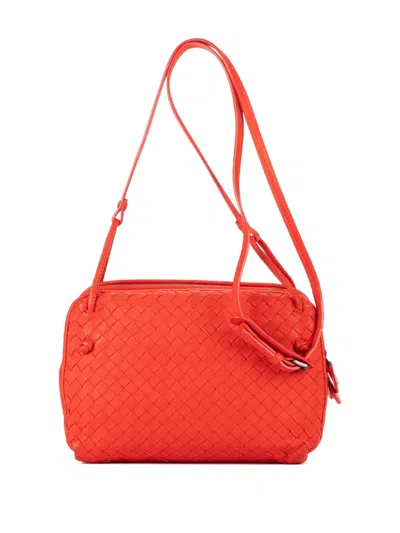 Pre-owned Bottega Veneta Intrecciato Shoulder Bag In Red