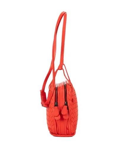 Pre-owned Bottega Veneta Intrecciato Shoulder Bag In Red