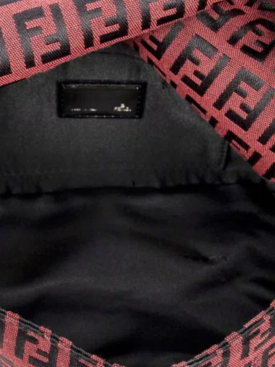 Pre-owned Fendi Ff-print Shoulder Bag In Red
