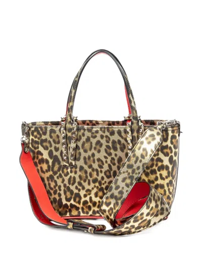 Pre-owned Christian Louboutin Leopard-print Cabata Tote Bag In Brown
