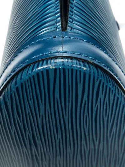 Pre-owned Louis Vuitton St-jacques Pm Textured Zip Shoulder Bag In Blue