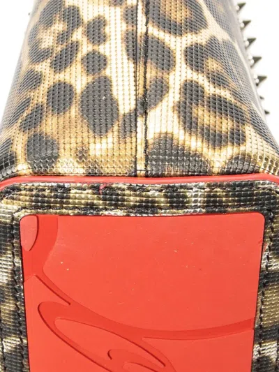 Pre-owned Christian Louboutin Leopard-print Cabata Tote Bag In Brown