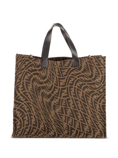 Pre-owned Fendi X Sarah Coleman 2000 Ff Vertigo Handbag In Brown