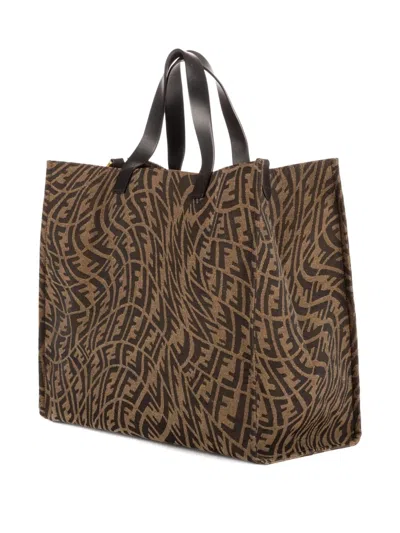 Pre-owned Fendi X Sarah Coleman 2000 Ff Vertigo Handbag In Brown