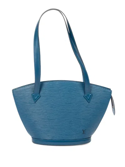 Pre-owned Louis Vuitton 1996 St-jacques Pm Embossed Shoulder Bag In Blue