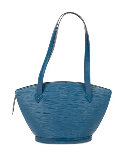 Pre-owned Louis Vuitton 1996 St-jacques Pm Embossed Shoulder Bag In Blue