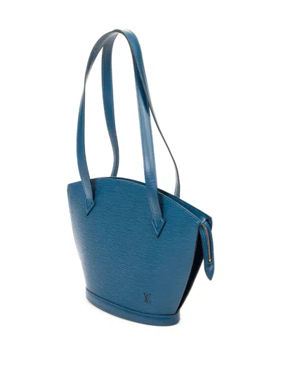 Pre-owned Louis Vuitton 1996 St-jacques Pm Embossed Shoulder Bag In Blue