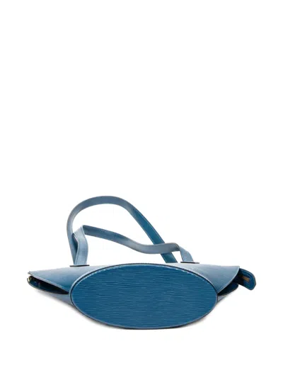 Pre-owned Louis Vuitton 1996 St-jacques Pm Embossed Shoulder Bag In Blue