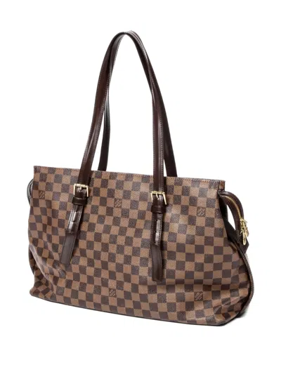 Pre-owned Louis Vuitton 2000 Damier Azur Tote Bag In Brown