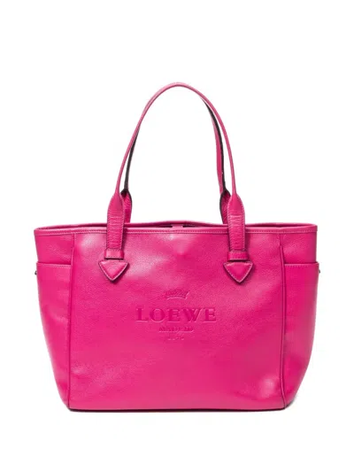Pre-owned Loewe Leather Tote Bag In Pink