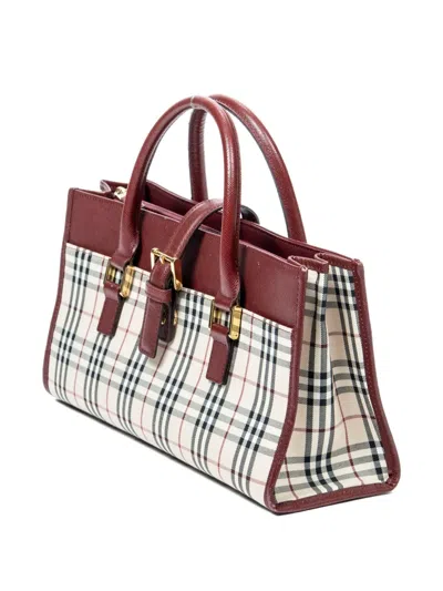 Pre-owned Burberry 1990 House Check Tote Bag In Neutral