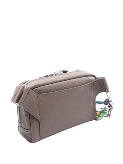 Pre-owned Prada 2013-2025 Vitello Daino Charm Shoulder Bag In Brown