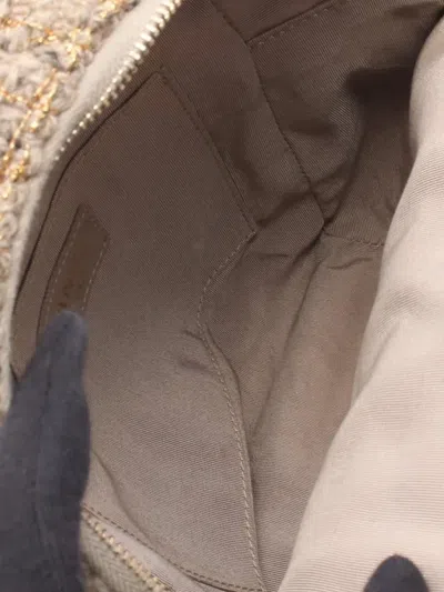 Pre-owned Chanel 2019 Cc Tweed Front Pocket Backpack In Brown