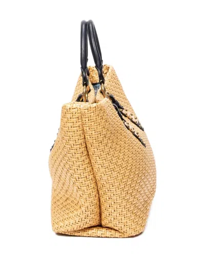 Pre-owned Miu Miu Woven Tote Bag In Neutral