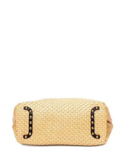 Pre-owned Miu Miu Woven Tote Bag In Neutral