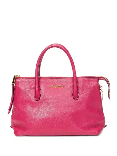 Pre-owned Miu Miu Top-handle Zipped Handbag In Pink