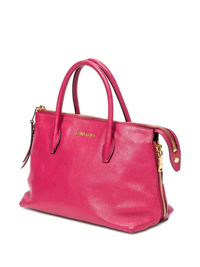 Pre-owned Miu Miu Top-handle Zipped Handbag In Pink